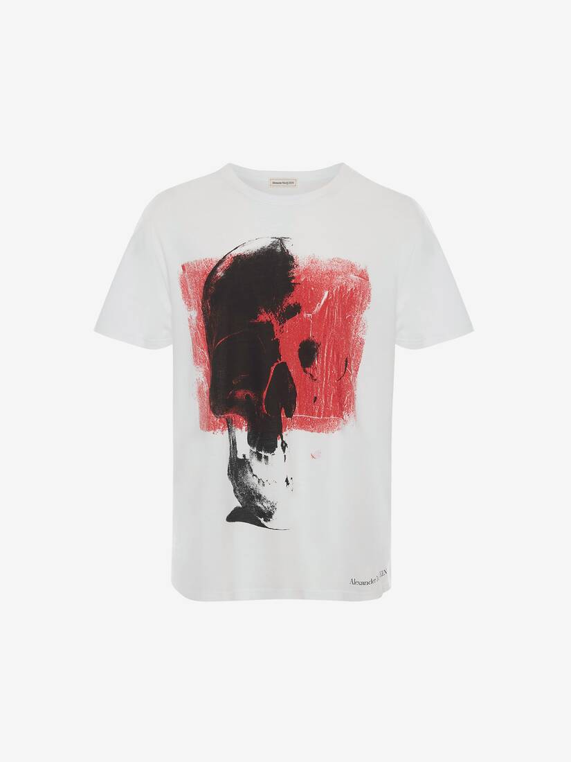 Camisetas Alexander McQueen Punk Skull Oversize Hombre - Blancos - Mexico 014-UKGAEQ